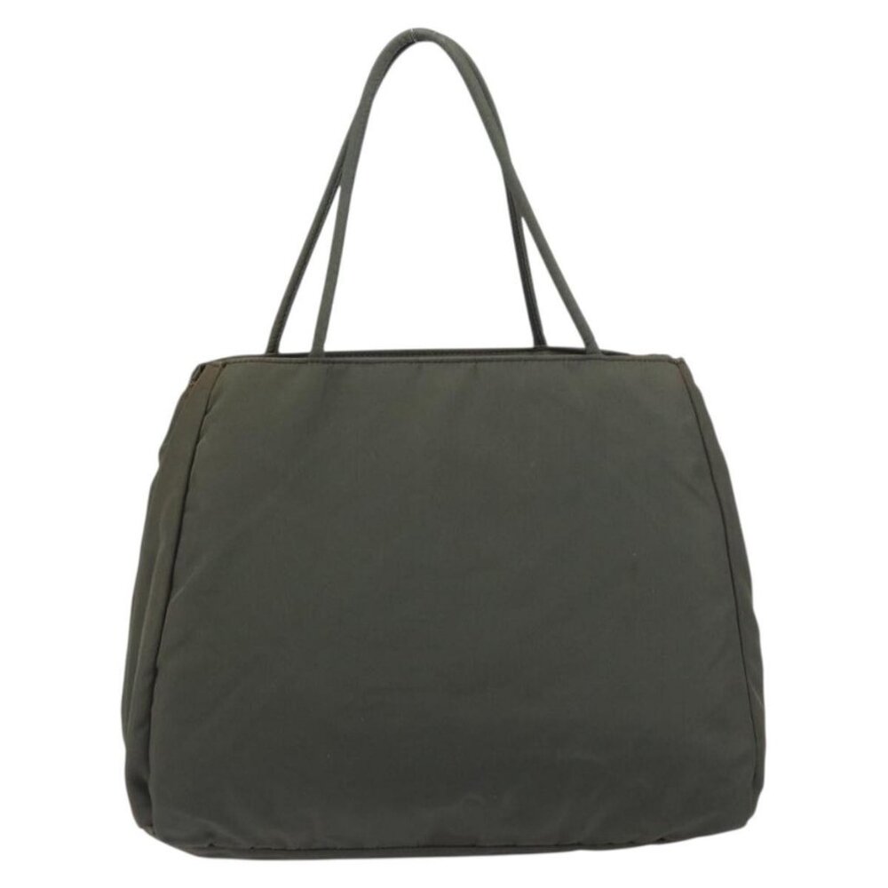 PRADA Hand Bag Nylon Khaki Silver Auth ti3533 - Picture 3 of 16